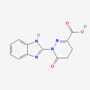 molecular formula C12H10N4O3 B2480857 1-(1H-1,3-benzodiazol-2-yl)-6-oxo-1,4,5,6-tetrahydropyridazine-3-carboxylic acid CAS No. 726154-70-7