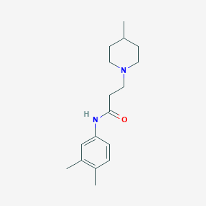 molecular formula C17H26N2O B248086 N-(3,4-dimethylphenyl)-3-(4-methylpiperidin-1-yl)propanamide 