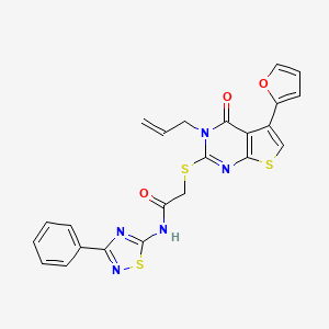 2-{[5-(furan-2-yl)-4-oxo-3-(prop-2-en-1-yl)-3H,4H-thieno[2,3-d]pyrimidin-2-yl]sulfanyl}-N-(3-phenyl-1,2,4-thiadiazol-5-yl)acetamide