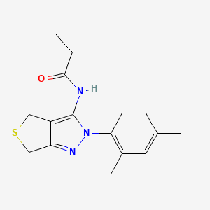 molecular formula C16H19N3OS B2480875 N-[2-(2,4-dimethylphenyl)-4,6-dihydrothieno[3,4-c]pyrazol-3-yl]propanamide CAS No. 396723-27-6