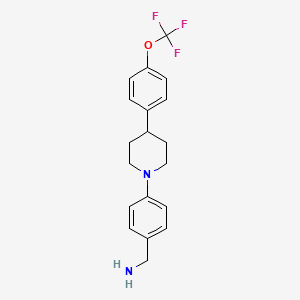 molecular formula C19H21F3N2O B2480878 (4-{4-[4-(Trifluoromethoxy)phenyl]piperidin-1-yl}phenyl)methanamine CAS No. 1426520-69-5