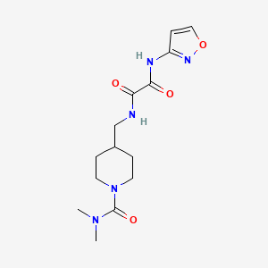 molecular formula C14H21N5O4 B2480894 N1-((1-(dimethylcarbamoyl)piperidin-4-yl)methyl)-N2-(isoxazol-3-yl)oxalamide CAS No. 2034296-30-3
