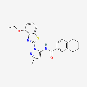 molecular formula C24H24N4O2S B2480895 N-(1-(4-ethoxybenzo[d]thiazol-2-yl)-3-methyl-1H-pyrazol-5-yl)-5,6,7,8-tetrahydronaphthalene-2-carboxamide CAS No. 1169955-31-0