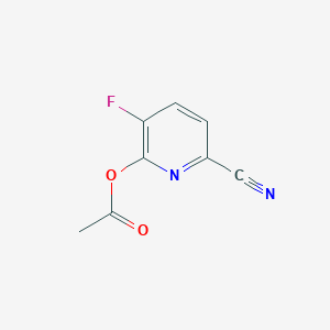 molecular formula C8H5FN2O2 B2480898 6-氰基-3-氟吡啶-2-基乙酸酯 CAS No. 1189757-54-7