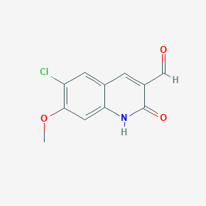 molecular formula C11H8ClNO3 B2480901 6-Chloro-7-methoxy-2-oxo-1,2-dihydroquinoline-3-carbaldehyde CAS No. 1417634-54-8