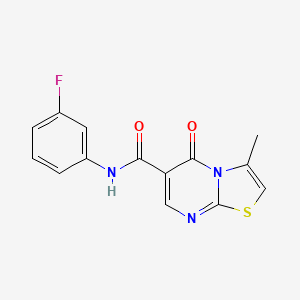 molecular formula C14H10FN3O2S B2480906 N-(3-fluorophényl)-3-méthyl-5-oxo-5H-[1,3]thiazolo[3,2-a]pyrimidine-6-carboxamide CAS No. 851945-04-5