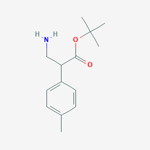molecular formula C14H21NO2 B2480909 Tert-butyl 3-amino-2-(4-methylphenyl)propanoate CAS No. 2248372-66-7