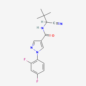 molecular formula C16H16F2N4O B2480917 N-(1-cyano-2,2-dimethylpropyl)-1-(2,4-difluorophenyl)-1H-pyrazole-4-carboxamide CAS No. 1445107-13-0