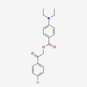 molecular formula C19H20ClNO3 B2480919 2-(4-Chlorophenyl)-2-oxoethyl 4-(diethylamino)benzoate CAS No. 325806-39-1