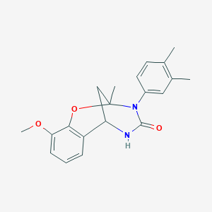 molecular formula C20H22N2O3 B2480925 3-(3,4-dimethylphenyl)-10-methoxy-2-methyl-2,3,5,6-tetrahydro-4H-2,6-methano-1,3,5-benzoxadiazocin-4-one CAS No. 688343-40-0