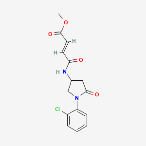 molecular formula C15H15ClN2O4 B2480931 Methyl (E)-4-[[1-(2-chlorophenyl)-5-oxopyrrolidin-3-yl]amino]-4-oxobut-2-enoate CAS No. 2411326-18-4