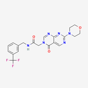 molecular formula C20H19F3N6O3 B2480934 N-(3-(trifluorometil)bencil)-2-(7-morfolino-4-oxopirimidino[4,5-d]pirimidin-3(4H)-il)acetamida CAS No. 1286699-48-6