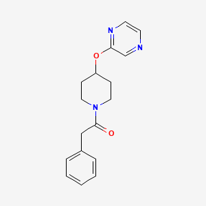 molecular formula C17H19N3O2 B2480936 2-Phenyl-1-(4-(pyrazin-2-yloxy)piperidin-1-yl)ethanone CAS No. 1380824-59-8