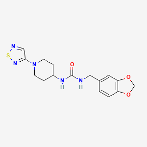 molecular formula C16H19N5O3S B2480938 1-(1,3-Benzodioxol-5-ylmethyl)-3-[1-(1,2,5-thiadiazol-3-yl)piperidin-4-yl]urea CAS No. 2309748-75-0