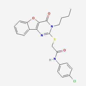 2-[(3-butyl-4-oxo-3,4-dihydro[1]benzofuro[3,2-d]pyrimidin-2-yl)sulfanyl]-N-(4-chlorophenyl)acetamide