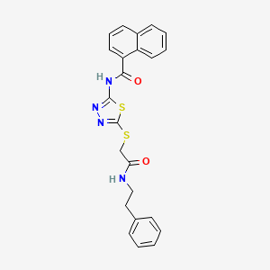 N-(5-((2-oxo-2-(phenethylamino)ethyl)thio)-1,3,4-thiadiazol-2-yl)-1-naphthamide