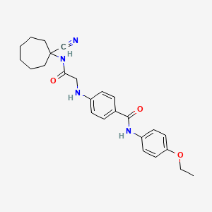 molecular formula C25H30N4O3 B2480952 4-[[2-[(1-氰基环庚基)氨基]-2-氧乙基]氨基]-N-(4-乙氧基苯基)苯甲酰胺 CAS No. 1223270-43-6