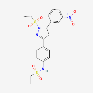 B2480963 N-(4-(1-(ethylsulfonyl)-5-(3-nitrophenyl)-4,5-dihydro-1H-pyrazol-3-yl)phenyl)ethanesulfonamide CAS No. 851781-60-7