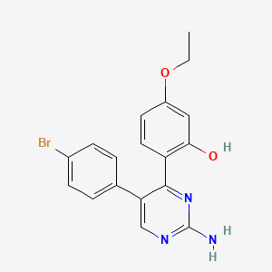 molecular formula C18H16BrN3O2 B2480966 2-(2-Amino-5-(4-bromophenyl)pyrimidin-4-yl)-5-ethoxyphenol CAS No. 905431-49-4