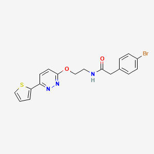 2-(4-bromophenyl)-N-(2-((6-(thiophen-2-yl)pyridazin-3-yl)oxy)ethyl)acetamide
