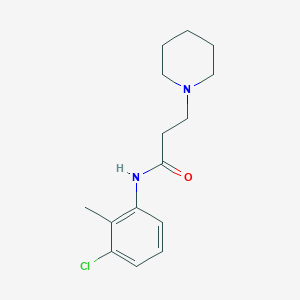 molecular formula C15H21ClN2O B248098 N-(3-chloro-2-methylphenyl)-3-(piperidin-1-yl)propanamide 