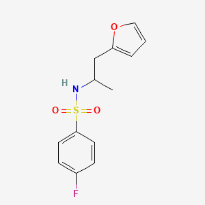 molecular formula C13H14FNO3S B2480980 4-fluoro-N-(1-(furan-2-yl)propan-2-yl)benzènesulfonamide CAS No. 1178221-86-7