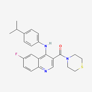 (6-Fluoro-4-((4-isopropylphenyl)amino)quinolin-3-yl)(thiomorpholino)methanone