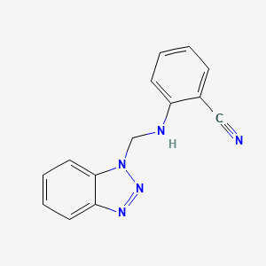 molecular formula C14H11N5 B2480989 2-((1H-1,2,3-苯并三唑-1-基甲基)氨基)苯甲腈 CAS No. 298217-94-4