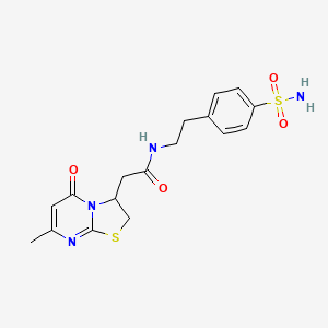 2-(7-methyl-5-oxo-3,5-dihydro-2H-thiazolo[3,2-a]pyrimidin-3-yl)-N-(4-sulfamoylphenethyl)acetamide