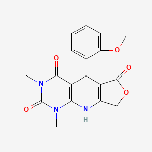 8-(2-Methoxyphenyl)-11,13-dimethyl-5-oxa-2,11,13-triazatricyclo[7.4.0.0^{3,7}]trideca-1(9),3(7)-diene-6,10,12-trione