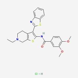 N-(3-(benzo[d]thiazol-2-yl)-6-ethyl-4,5,6,7-tetrahydrothieno[2,3-c]pyridin-2-yl)-3,4-dimethoxybenzamide hydrochloride