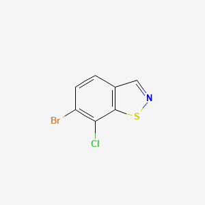 molecular formula C7H3BrClNS B2480998 6-溴-7-氯-1,2-苯并噻唑 CAS No. 1427447-75-3