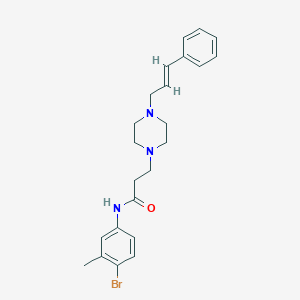 molecular formula C23H28BrN3O B248100 N-(4-bromo-3-methylphenyl)-3-{4-[(2E)-3-phenyl-2-propenyl]-1-piperazinyl}propanamide 