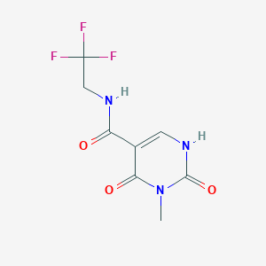 molecular formula C8H8F3N3O3 B2481010 3-甲基-2,4-二氧代-N-(2,2,2-三氟乙基)-1,2,3,4-四氢嘧啶-5-甲酰胺 CAS No. 1351643-66-7