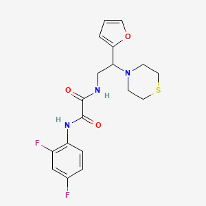 molecular formula C18H19F2N3O3S B2481013 N1-(2,4-difluorophenyl)-N2-(2-(furan-2-yl)-2-thiomorpholinoethyl)oxalamide CAS No. 2034567-32-1