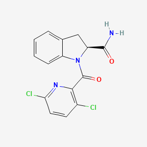 (2S)-1-(3,6-dichloropyridine-2-carbonyl)-2,3-dihydro-1H-indole-2-carboxamide