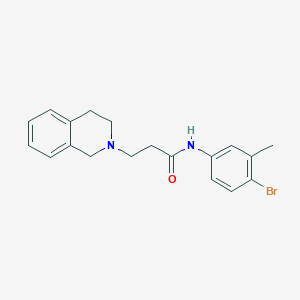 molecular formula C19H21BrN2O B248102 N-(4-bromo-3-methylphenyl)-3-(3,4-dihydro-2(1H)-isoquinolinyl)propanamide 
