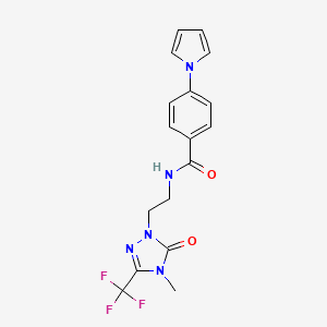 N-(2-(4-methyl-5-oxo-3-(trifluoromethyl)-4,5-dihydro-1H-1,2,4-triazol-1-yl)ethyl)-4-(1H-pyrrol-1-yl)benzamide