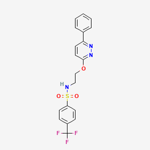 molecular formula C19H16F3N3O3S B2481022 N-(2-((6-phenylpyridazin-3-yl)oxy)ethyl)-4-(trifluoromethyl)benzenesulfonamide CAS No. 920212-13-1