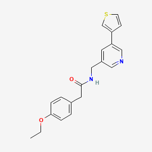 molecular formula C20H20N2O2S B2481023 2-(4-ethoxyphenyl)-N-((5-(thiophen-3-yl)pyridin-3-yl)methyl)acetamide CAS No. 1795303-18-2