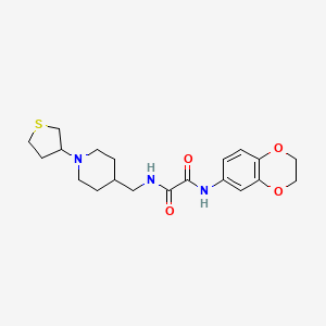 molecular formula C20H27N3O4S B2481038 N1-(2,3-dihydrobenzo[b][1,4]dioxin-6-yl)-N2-((1-(tetrahydrothiophen-3-yl)piperidin-4-yl)methyl)oxalamide CAS No. 2034501-75-0