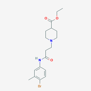 molecular formula C18H25BrN2O3 B248104 Ethyl 1-{3-[(4-bromo-3-methylphenyl)amino]-3-oxopropyl}piperidine-4-carboxylate 