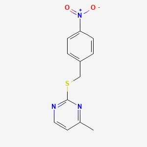 molecular formula C12H11N3O2S B2481044 4-Methyl-2-[(4-nitrobenzyl)sulfanyl]pyrimidine CAS No. 866138-10-5