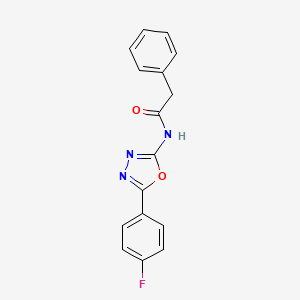 molecular formula C16H12FN3O2 B2481046 N-(5-(4-fluorophenyl)-1,3,4-oxadiazol-2-yl)-2-phenylacetamide CAS No. 865285-67-2
