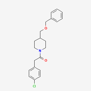 molecular formula C21H24ClNO2 B2481049 1-(4-((Benzyloxy)methyl)piperidin-1-yl)-2-(4-chlorophenyl)ethanone CAS No. 1226450-69-6