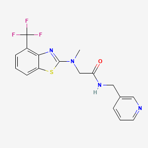 molecular formula C17H15F3N4OS B2481053 2-(methyl(4-(trifluoromethyl)benzo[d]thiazol-2-yl)amino)-N-(pyridin-3-ylmethyl)acetamide CAS No. 1396807-54-7