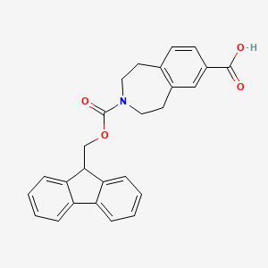 molecular formula C26H23NO4 B2481055 3-{[(9H-fluoren-9-yl)methoxy]carbonyl}-2,3,4,5-tetrahydro-1H-3-benzazepine-7-carboxylic acid CAS No. 1630743-41-7