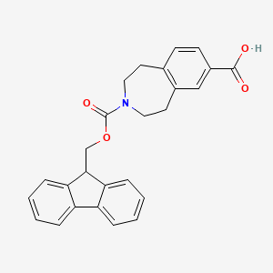 molecular formula C26H23NO4 B2481055 3-{[(9H-Fluoren-9-yl)methoxy]carbonyl}-2,3,4,5-tetrahydro-1H-3-benzazepin-7-carbonsäure CAS No. 1630743-41-7