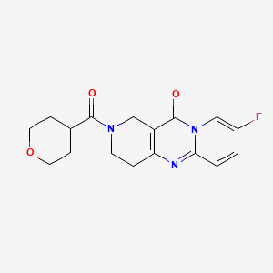 molecular formula C17H18FN3O3 B2481056 8-氟-2-(四氢-2H-吡喃-4-甲酰)-3,4-二氢-1H-二嘧啶-11(2H)-酮 CAS No. 1903245-91-9