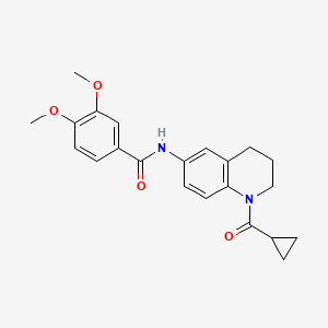 molecular formula C22H24N2O4 B2481063 N-[1-(cyclopropanecarbonyl)-3,4-dihydro-2H-quinolin-6-yl]-3,4-dimethoxybenzamide CAS No. 946288-78-4